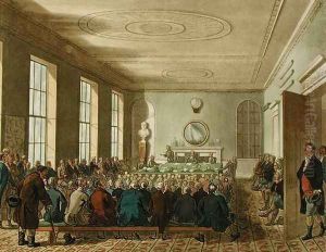 Society of Agriculture, from Ackermanns Microcosm of London', engraved by Joseph Constantine Stadler fl.1780-1812, 1809 by T. Rowlandson & A.C. Pugin