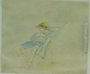 Jeune Fille, Circa 1925 by Jules Pascin