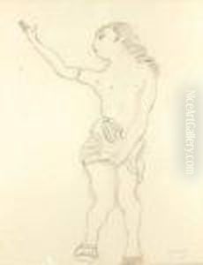 Nu Au Drape by Jules Pascin