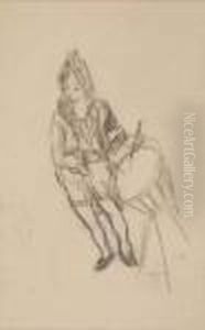 Musicienne Au Tambour by Jules Pascin