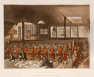 The Post Office, London plate 63, published 1st April 1800 at R.Ackermans Repostitory of Arts by T. Rowlandson & A.C. Pugin