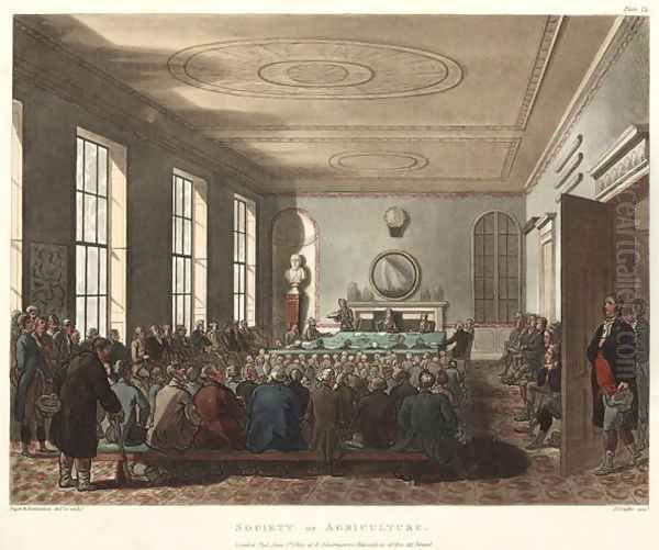 Society of Agriculture, from Ackermanns Microcosm of London, engraved by Joseph Constantine Stadler fl.1780-1812 1809 - view 1