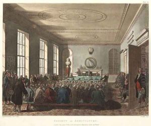 Society of Agriculture, from Ackermanns Microcosm of London, engraved by Joseph Constantine Stadler fl.1780-1812 1809 by T. Rowlandson & A.C. Pugin