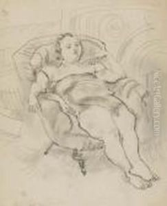 Woman In An Armchair by Jules Pascin