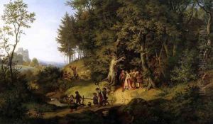Bridal Procession in a Spring Landscape 1847 by Adrian Ludwig Richter