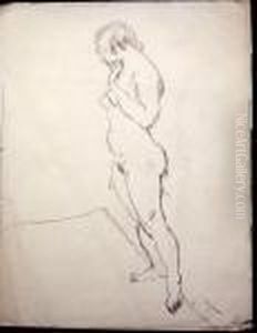 Nu D'atelier Debout by Jules Pascin