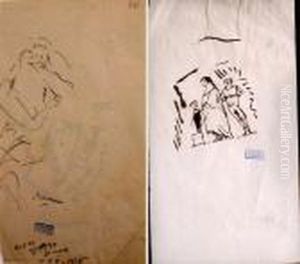 Mere Et Enfants / Etude De Fille (recto Verso)