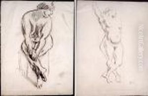 Modele Assis / Academie De Femme (recto Verso) by Jules Pascin