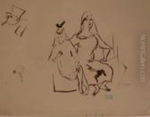 Deux Jeunes Filles Assises by Jules Pascin