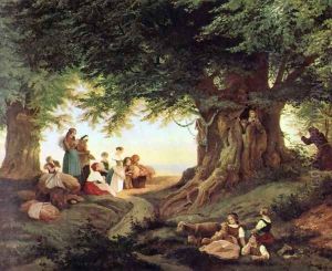 Evening prayer in the forest by Adrian Ludwig Richter