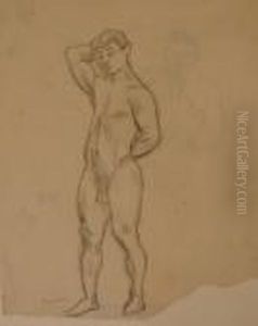 Nu D'homme / Homme Dessinant (recto Verso) by Jules Pascin