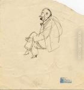Homme Assis De Profil by Jules Pascin