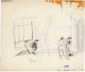 Trois Femmes Dans La Rue by Jules Pascin