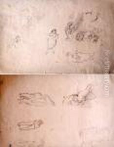Les Amoureuses (recto) / Groupe De Femmes (verso) by Jules Pascin