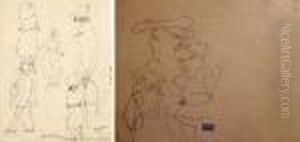 Personnages D'amerique / Deux Femmes (recto Verso)