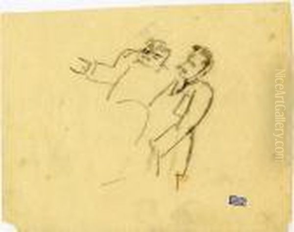 Deux Hommes Discutant - view 1