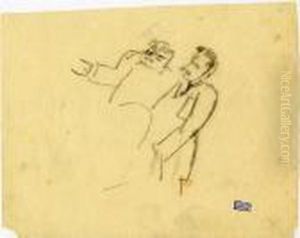 Deux Hommes Discutant by Jules Pascin