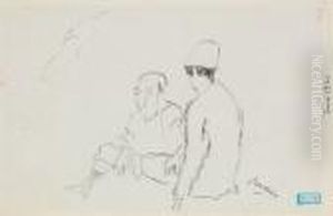 Deux Tunisiens / Porteuse D'eau Avec Son Enfant (recto Verso)