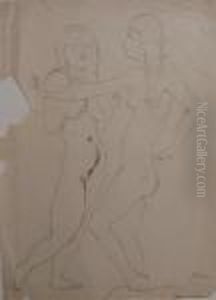 Deux Femmes Nues Dansant by Jules Pascin