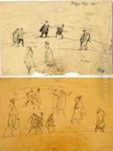 Personnages Sur La Plage (recto Verso) by Jules Pascin