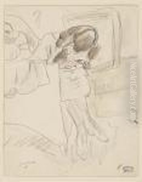 Femme Assise Ecrivant - view 1