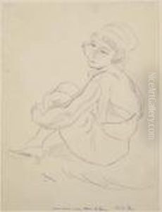 Jeune Femme Assise by Jules Pascin
