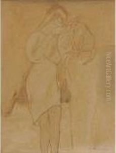 Jeune Fille Au Chat by Jules Pascin