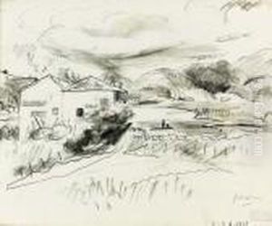 Amerikanische Landschaft. by Jules Pascin