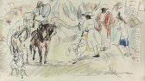 "scene De La Rue A La Havane". by Jules Pascin