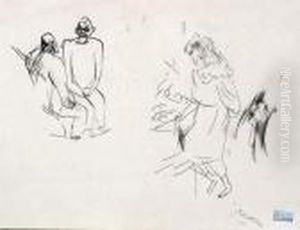 Scene De Rue Animee by Jules Pascin