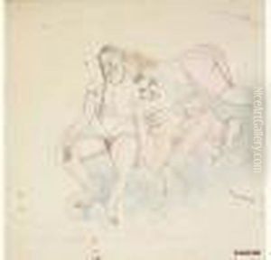 Nus Avec Bebe by Jules Pascin