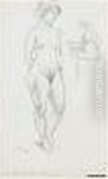 Femme Nue Debout Et Femme En Lecture - view 1