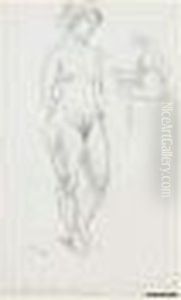 Femme Nue Debout Et Femme En Lecture by Jules Pascin