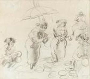 Women In The Market by Jules Pascin