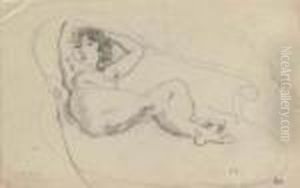 Nu Allonge (recto); Etude (verso) by Jules Pascin