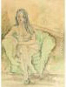 Jeune Fille Assise by Jules Pascin