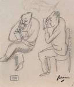 Deux Hommes Lisants by Jules Pascin