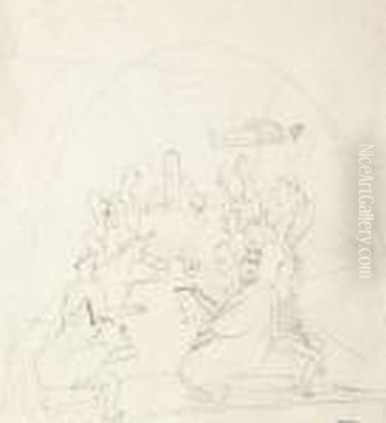 Figures Around A Table - view 1