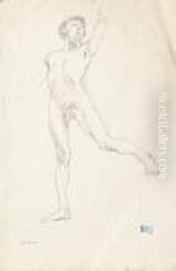 Standing Male Nude by Jules Pascin