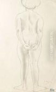 Standing Female Nude, Back View by Jules Pascin