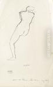 Back View, Seated Nude by Jules Pascin