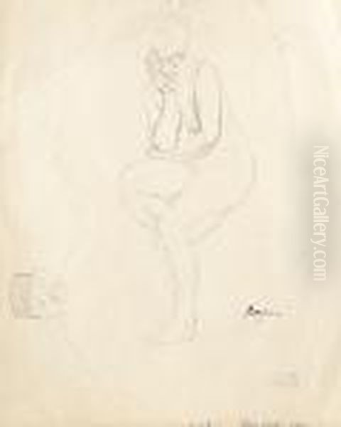 Seated Female Nude In Contemplation - view 1