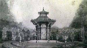 Design for an Aviary and Pergola in the Chinese Style, 18th century Design for an Aviary and Pergola in the Chinese Style, 18th century