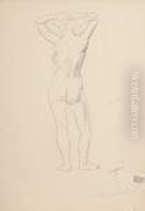 Standing Female Nude From Behind, Circa 1907 by Jules Pascin