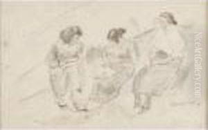 (ii) Femme Allongee Avec Oiseau (ii) Femme Allongee Avec Oiseau