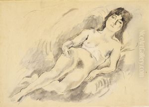 Reclining Nude by Jules Pascin