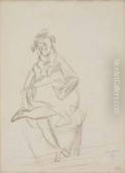 Seated Female Figure With Legs Crossed - view 1