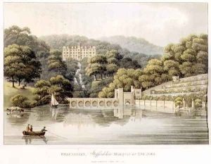 Beaudesert, Staffordshire, from Fragments on the Theory and Practice of Landscape Gardening, pub. 1816 by Humphry Repton