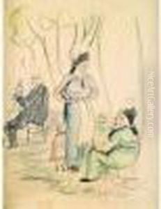 Personnage Dans Un Parc by Jules Pascin