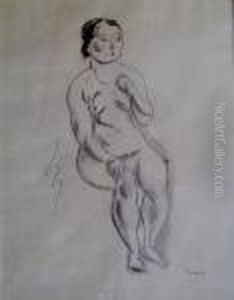 Seated Female Nude by Jules Pascin